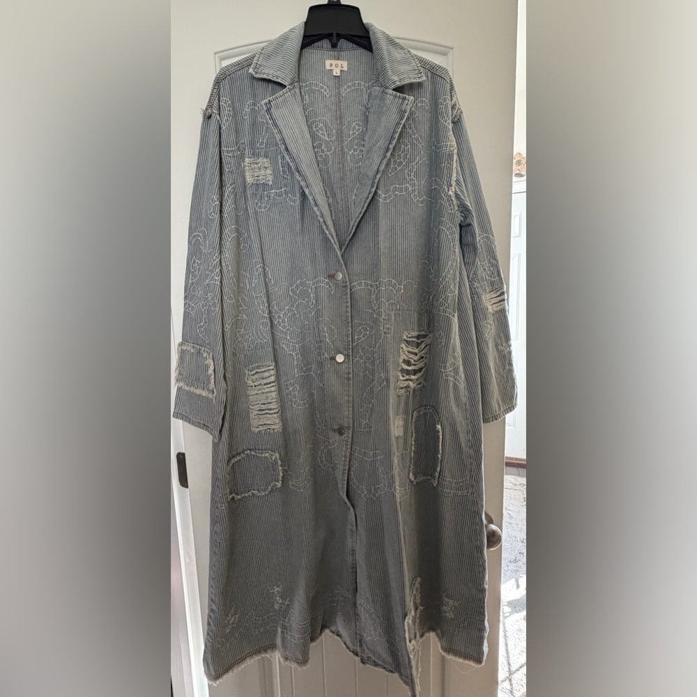 POL Blue with White Pinstripes Jacket